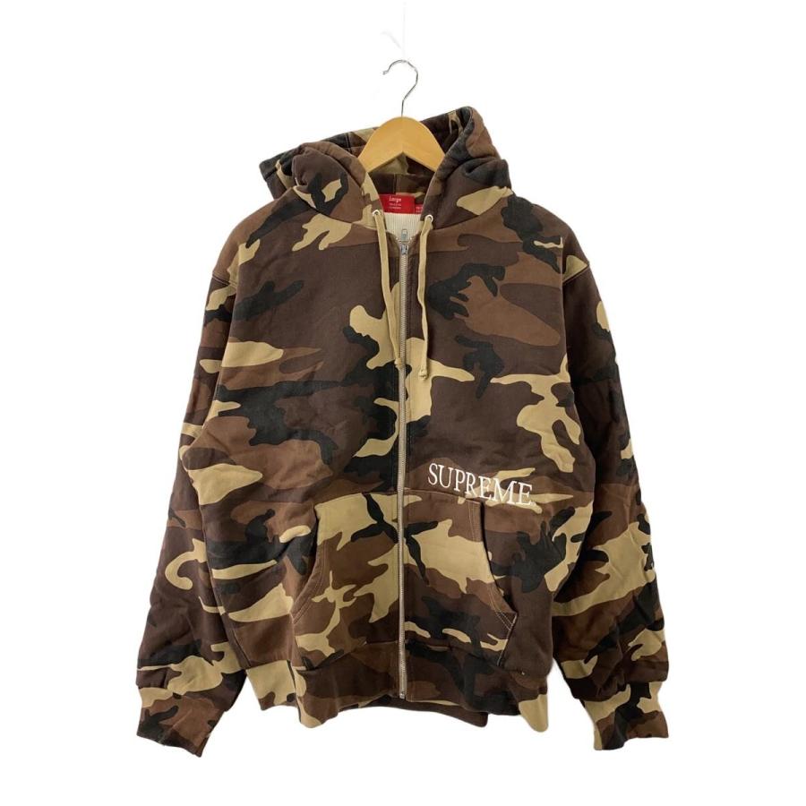 Supreme◇ジップパーカー/L/コットン/BRW/カモフラ : セカンド 