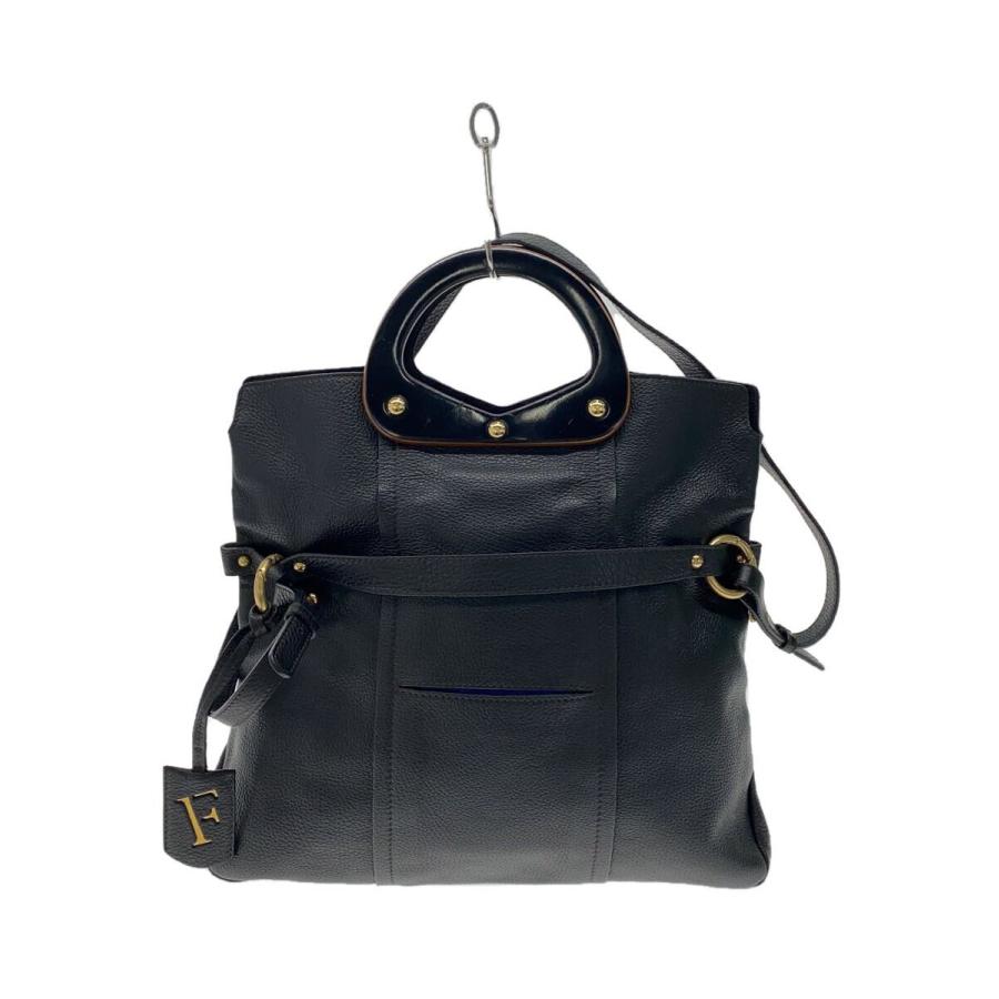 FURLA◇ショルダーバッグ/レザー/BLK : セカンドストリートYahoo!店