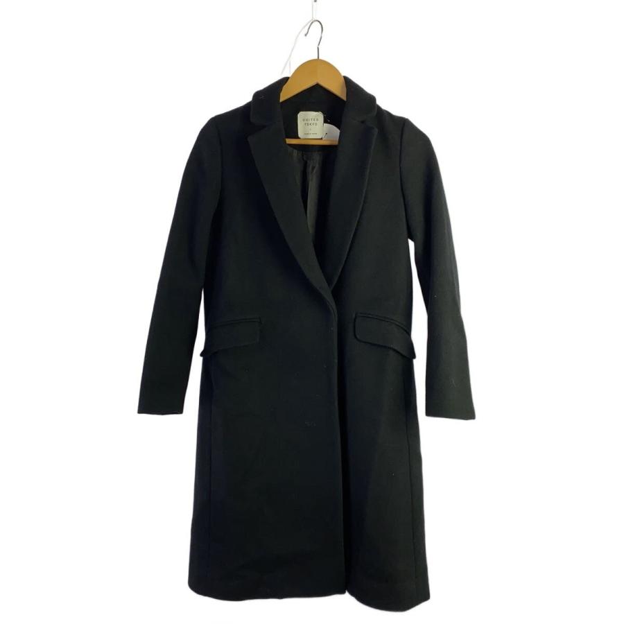 ☆【美品】UNITED TOKYO ロングチェスターコート ブラック☆ UNITED TOKYO◇チェスターコート/1/ウール/BLK/無地/508358006
