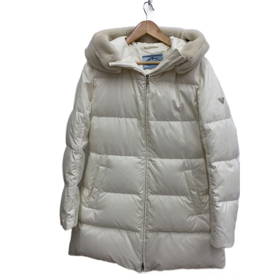 PRADA◇ダウンジャケット/42/ポリエステル/WHT/無地/290117 R212 1060