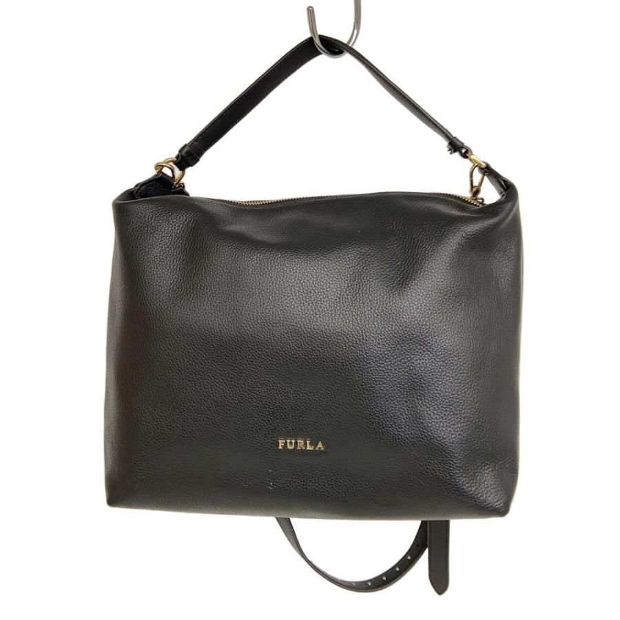 FURLA◇ショルダーバッグ/レザー/BLK : セカンドストリートYahoo!店