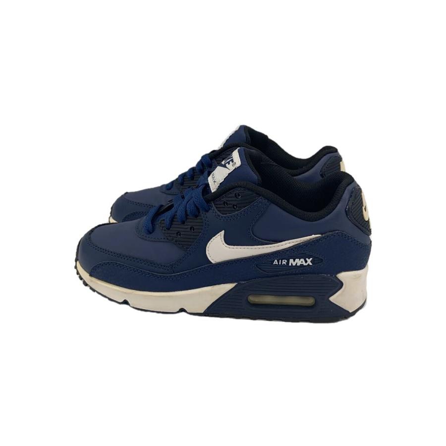 NIKE◇AIR MAX 90 LTR (GS)/エアマックスレザー/ネイビー/724821
