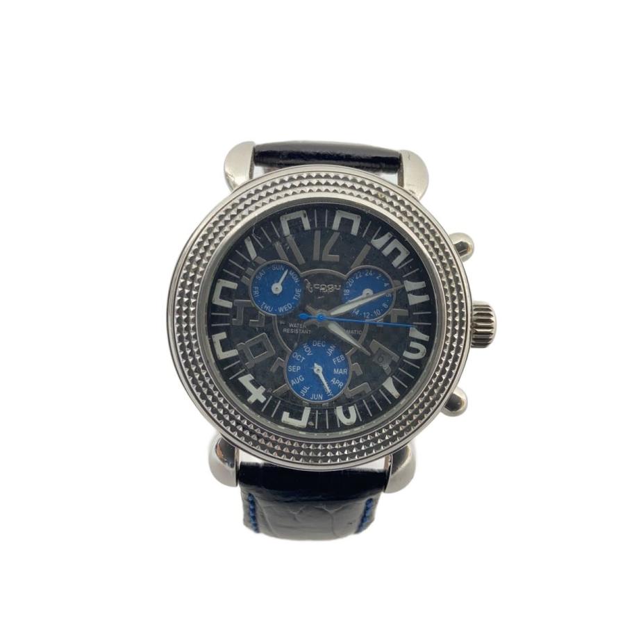 cogu◇自動巻腕時計/アナログ/レザー/BLK/BLK : セカンドストリート