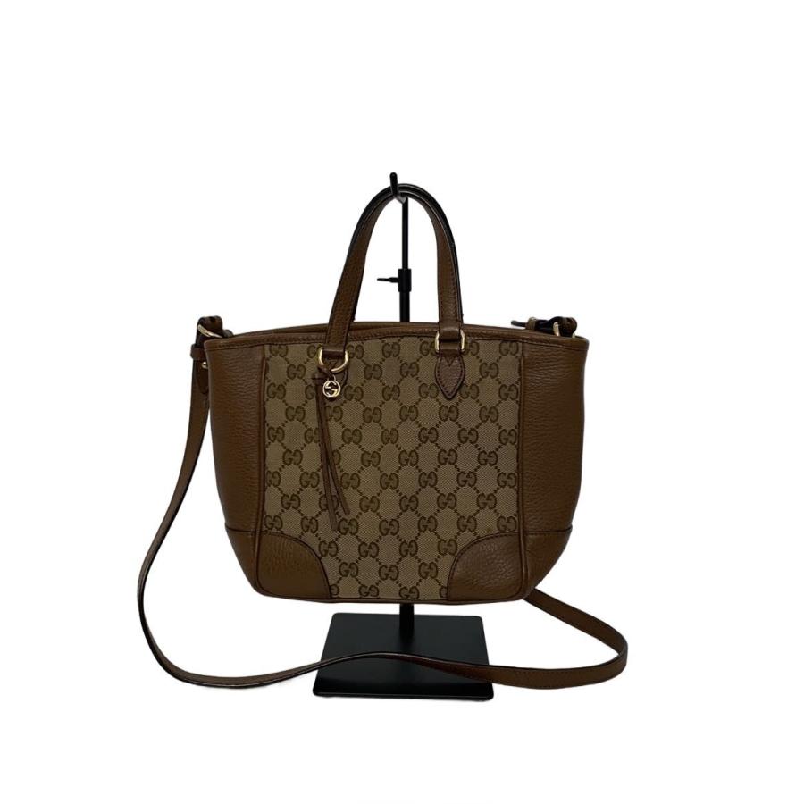 GUCCI◇ハンドバッグ_ブリー_GGキャンバス/キャンバス/BEG : セカンド