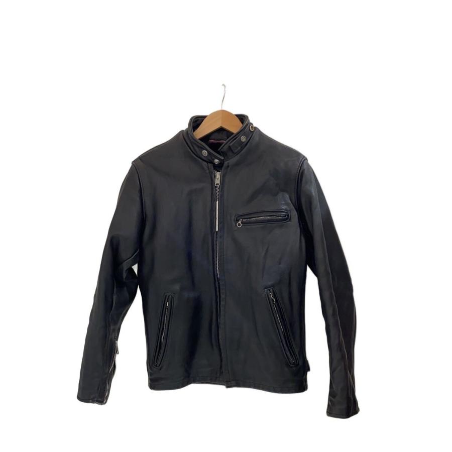 schott 立襟 シングルライダース レザー 革 641 36 Schott◇立襟/シングルライダースジャケット/36/レザー/BLK/641