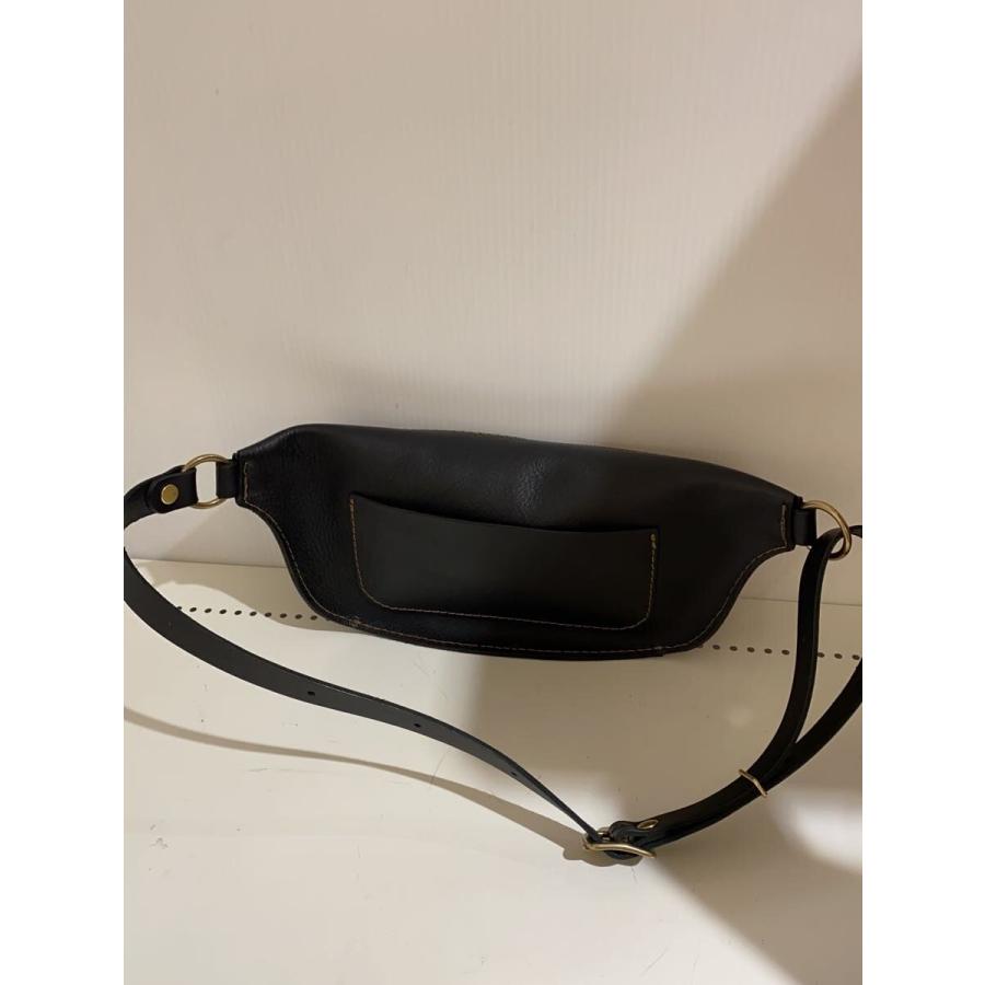 HERZ レザー ボディバッグ HERZ◇立体マチ・ボディバッグ/ショルダーバッグ/レザー/BLK/F-5