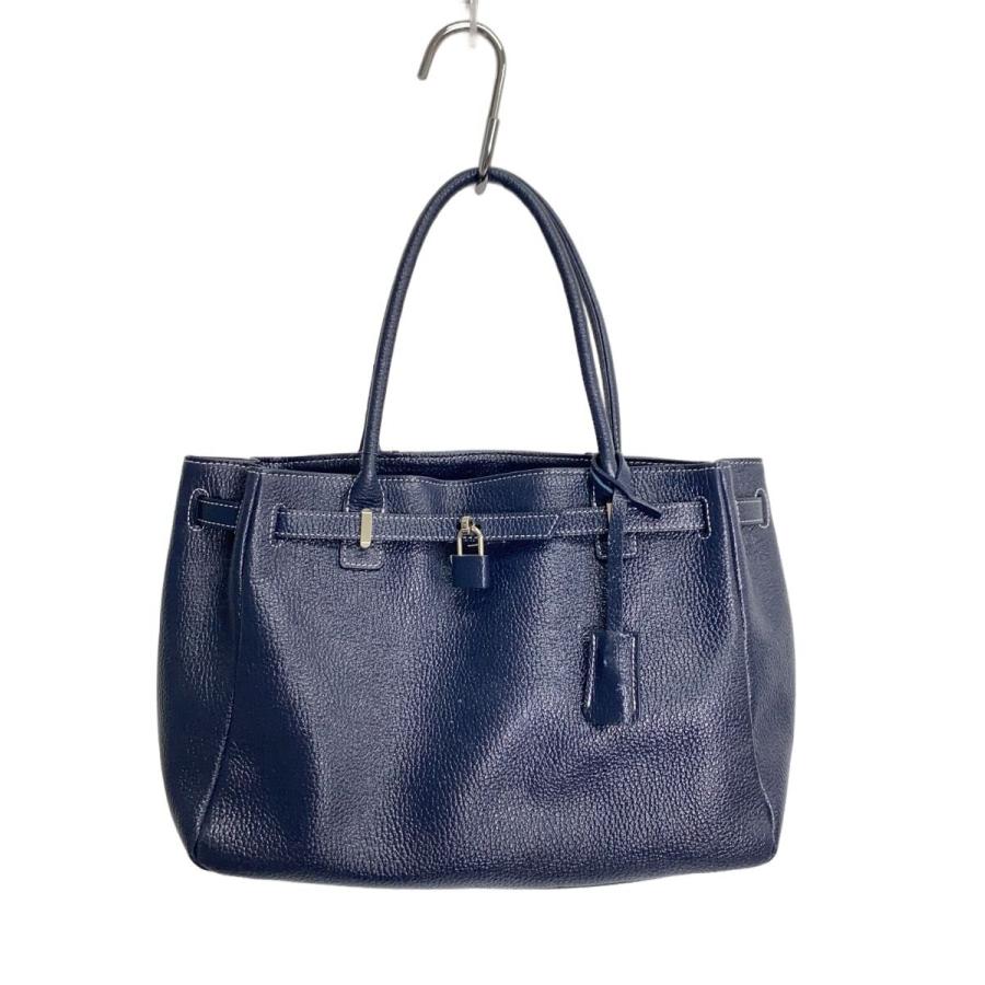 【新品】傳濱野ダークネイビーレザートートバッグ 傳濱野◇トートバッグ/レザー/BLU// : セカンドストリートYahoo!店