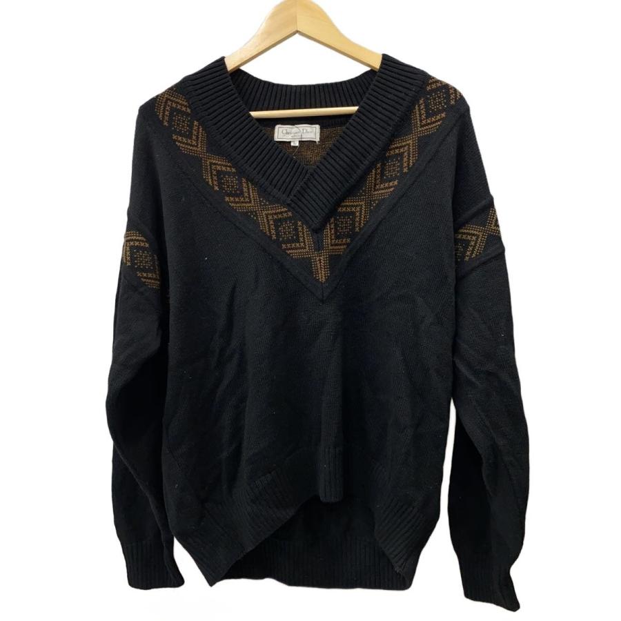 Christian Dior Monsieur ニットセーター L Christian Dior MONSIEUR◇ニット・セーター(厚手)/L/ウール/BLK/無地