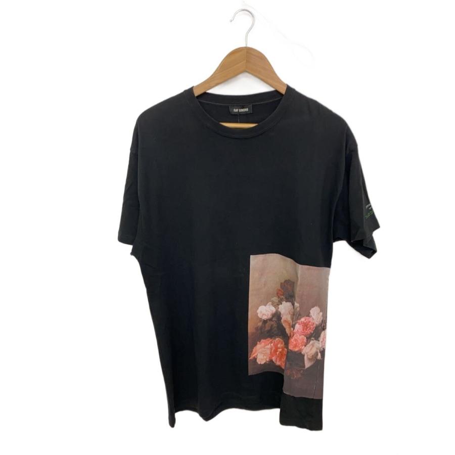 トップス RAF SIMONS 18SS Joy Division Flowers Tee RAF SIMONS◇18SS/JOY DIVISION Flowers Tee/Tシャツ/S/コットン/BLK