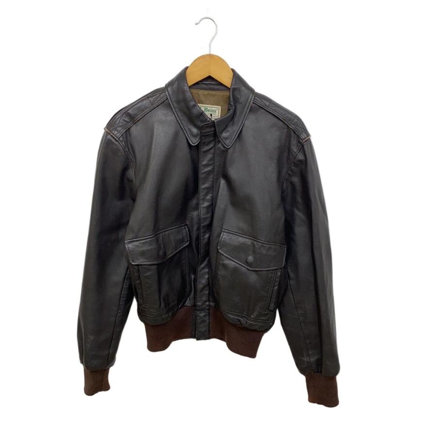 L.L.Bean◇A-2/80s/USA製/SCOVILL/フライトジャケット/36/レザー/BRW