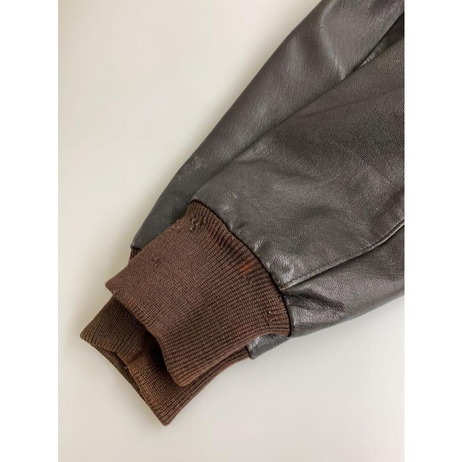 L.L.Bean◇A-2/80s/USA製/SCOVILL/フライトジャケット/36/レザー/BRW