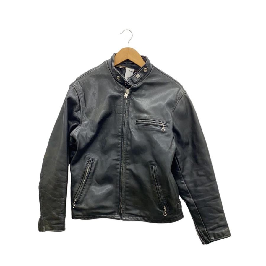 良品　SCHOTT 141 シングルライダース レザージャケット USA製　38 Schott◇シングルライダースジャケット/38/レザー/BLK/無地/141