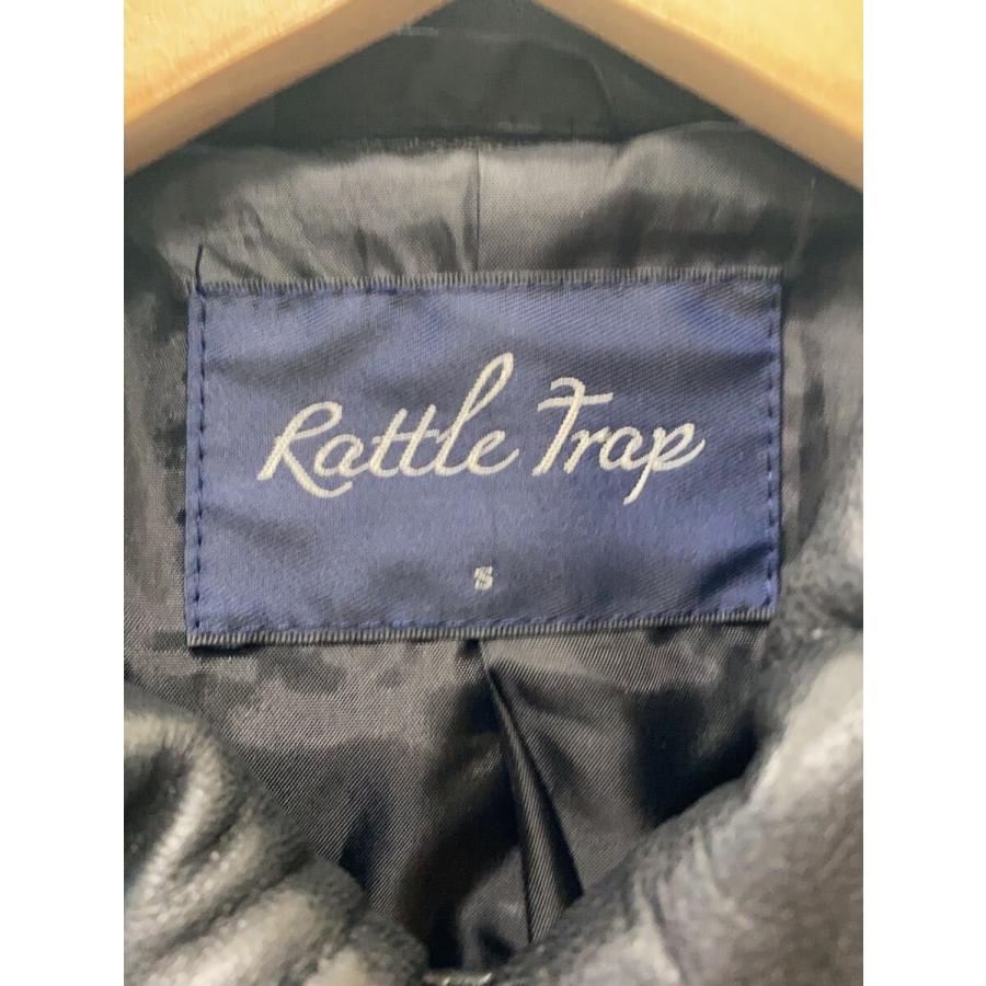 RattleTrap◇レザーコーチジャケット・ブルゾン/S/羊革/BLK/無地 
