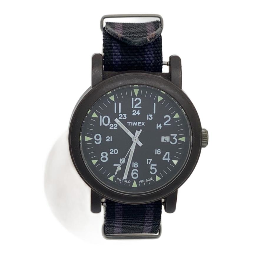 TIMEX クォーツ腕時計 TIMEX◇クォーツ腕時計/アナログ/キャンバス/BLK : セカンドストリート