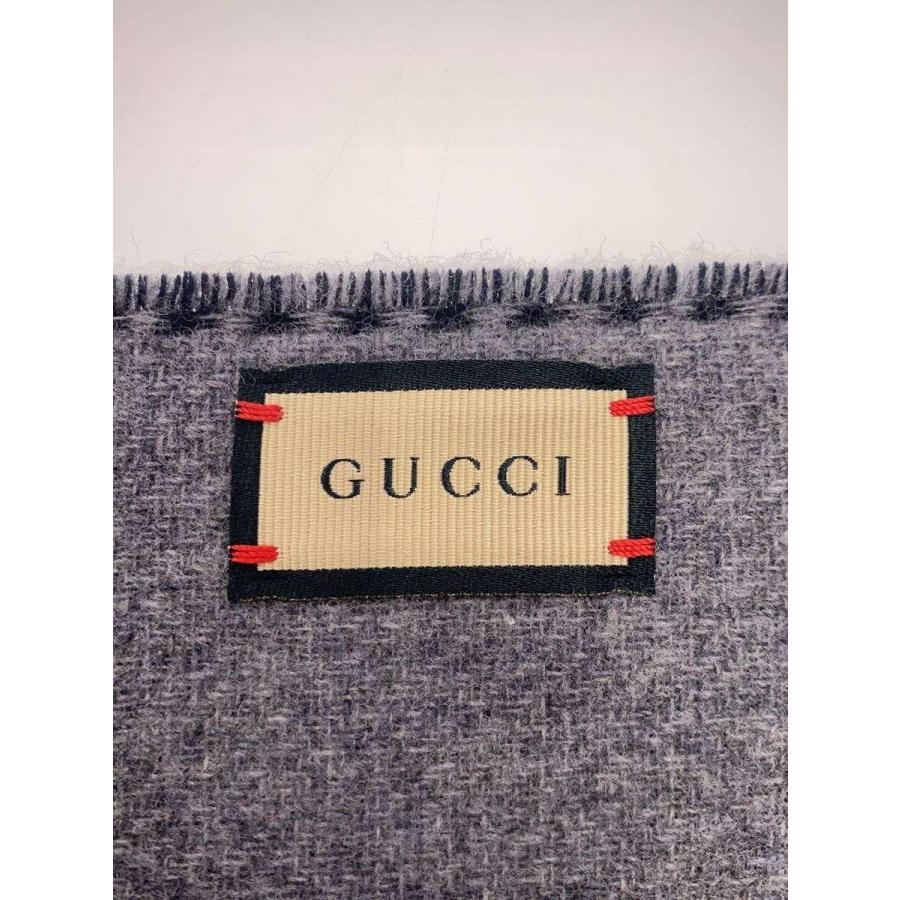 GUCCI◆カシミヤ混/マフラー/ウール/GRY/メンズ/715497//_1