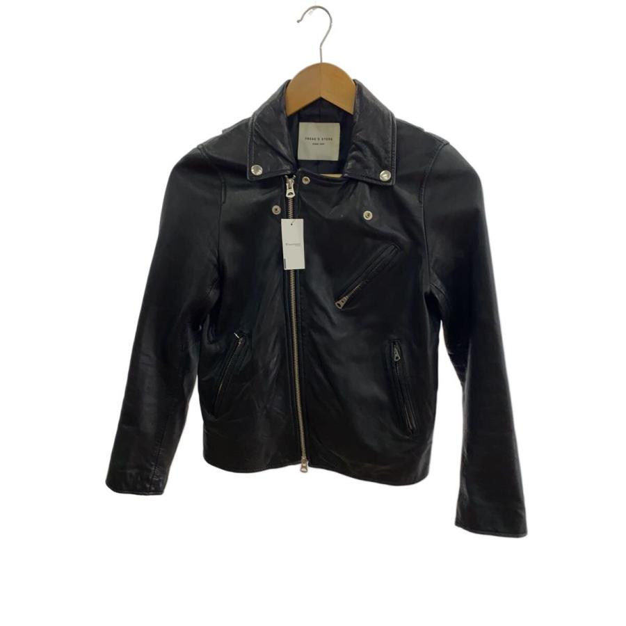 FREAK'S STORE◇ダブルライダースジャケット/S/羊革/BLK/191-3512