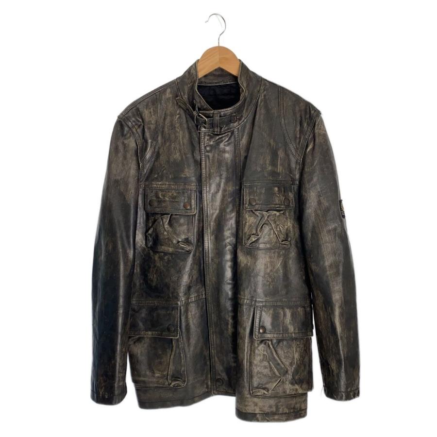 Belstaff◇レザージャケット・ブルゾン/L/レザー/BLK : セカンド