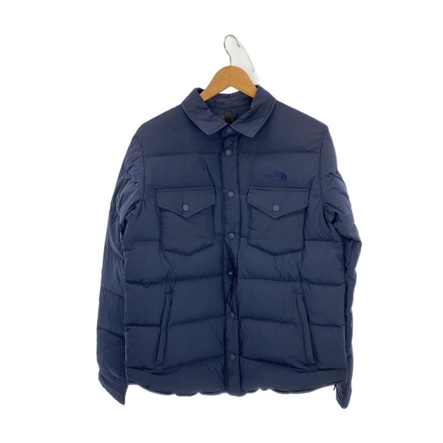 THE NORTH FACE◇STUFFED SHIRT_スタッフドシャツ/L/ナイロン/NVY/無地 