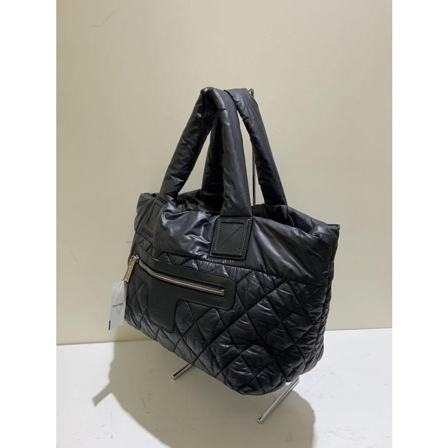 CHANEL◇コココクーン/トートバッグ/ナイロン/BLK/48611// : セカンド 