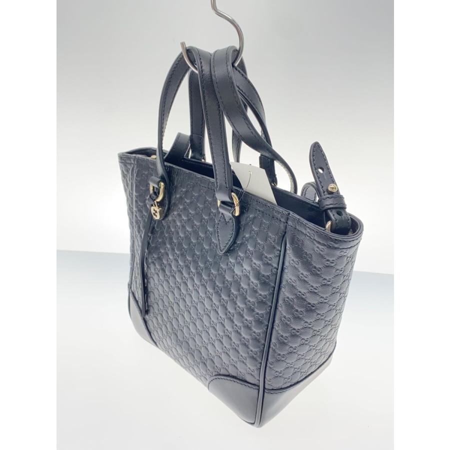 GUCCI◇2WAYショルダーバッグ/マイクログッチシマ/レザー/BLK/総柄