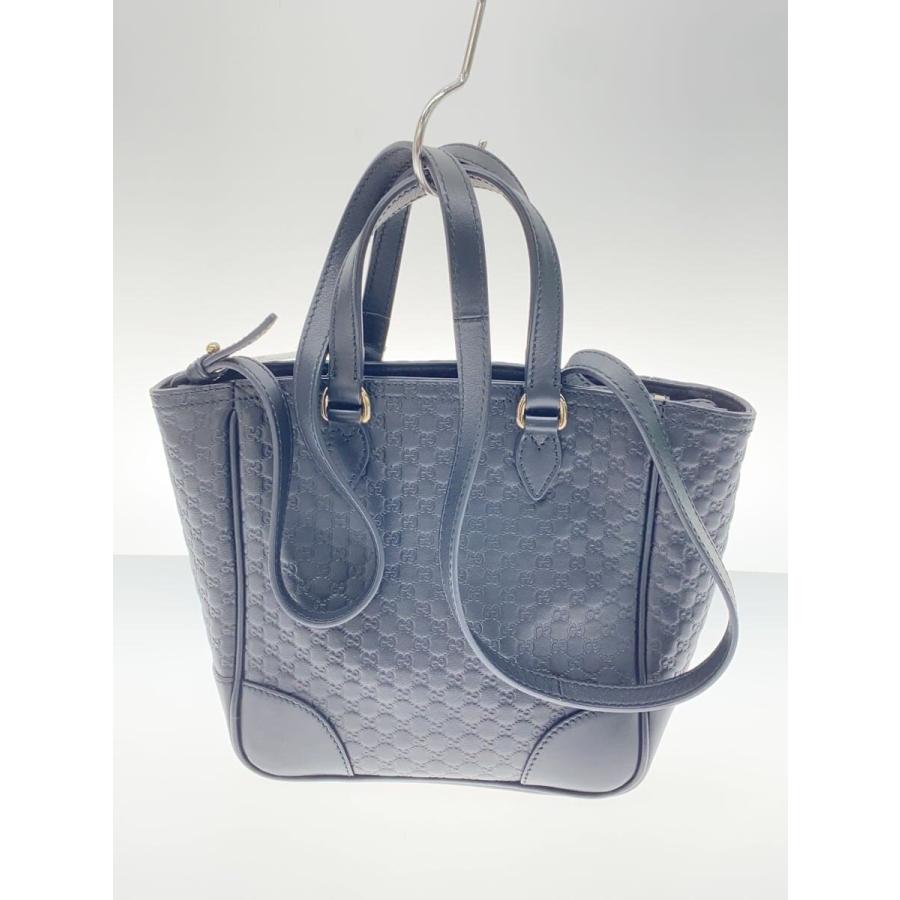 GUCCI◇2WAYショルダーバッグ/マイクログッチシマ/レザー/BLK/総柄