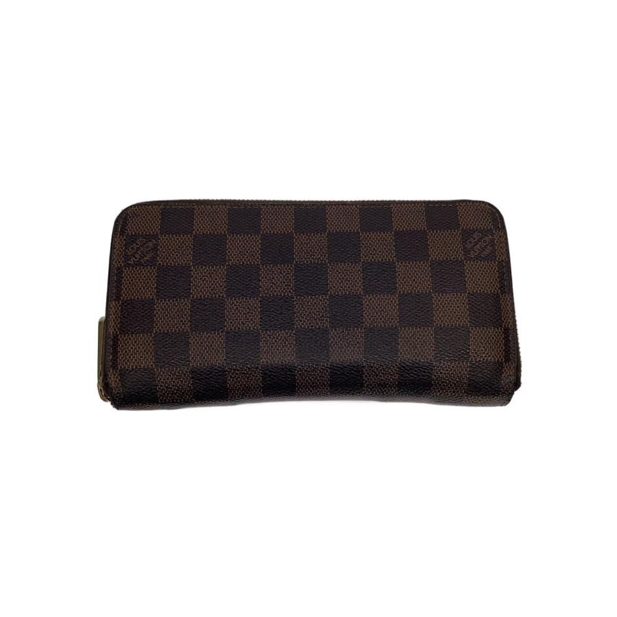 LOUIS VUITTON◇1)ジッピー・ウォレット_ダミエ・エベヌ/PVC/BRW
