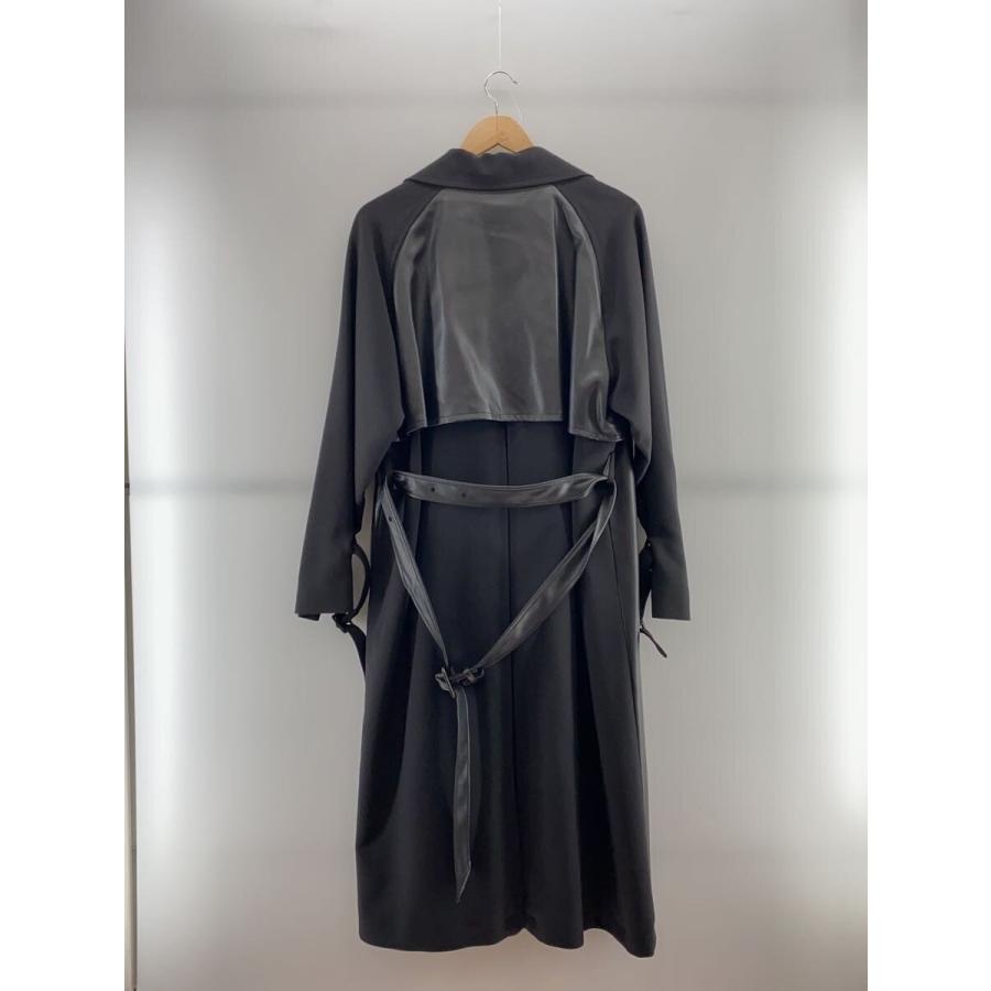 HARE◇フェイクレザー切り替えロングコート/FREE/フェイクレザー/BLK