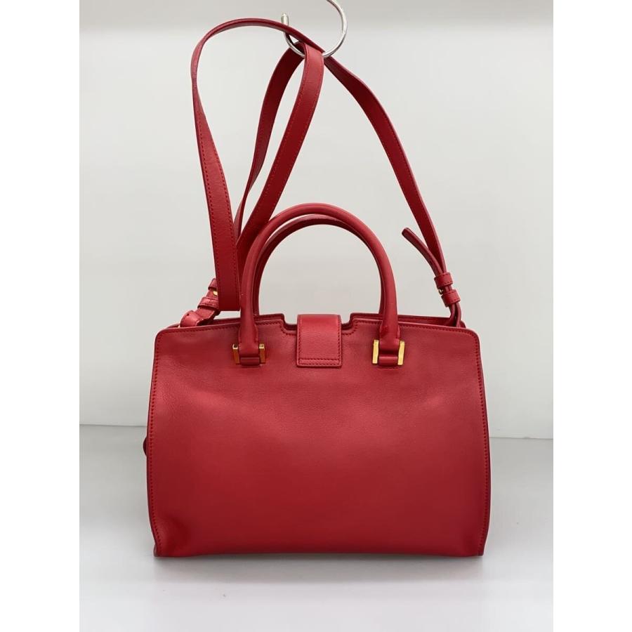SAINT LAURENT◇ベイビーカバス/ショルダーバッグ/レザー/RED
