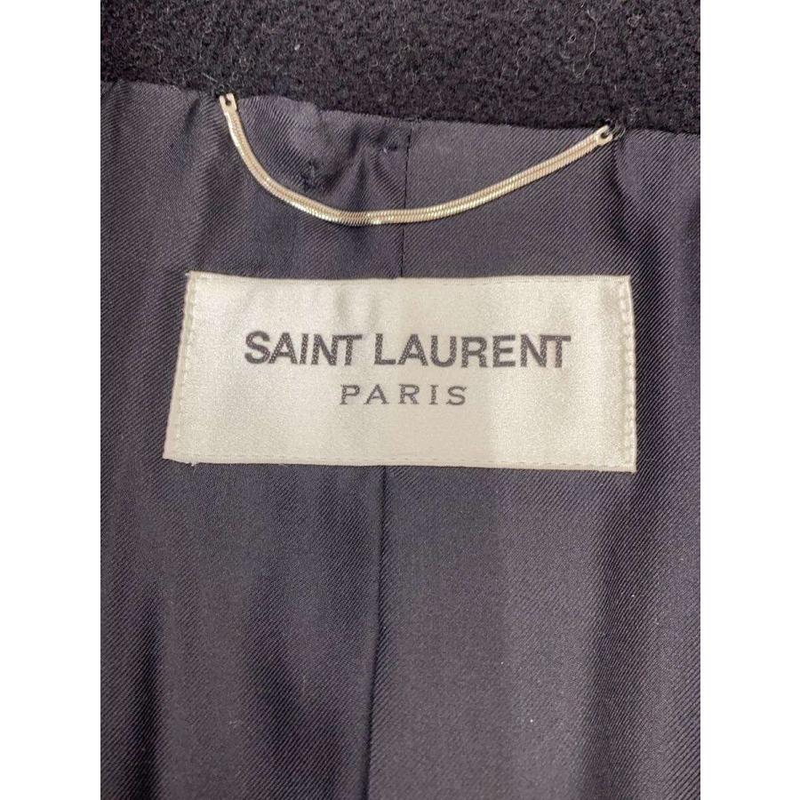 SAINT LAURENT◇23AW/チェスターコート/48/ウール/BLK/755613