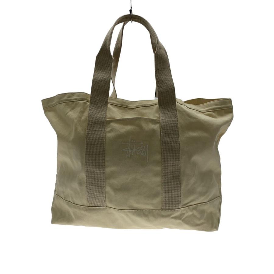 STUSSY◇CANVAS EXTRA LARGE TOTE BAG/トートバッグ/キャンバス/IVO