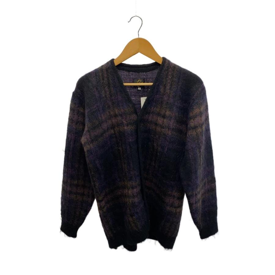 Needles◇Mohair Cardigan/カーディガン(厚手)/XS/モヘア/BLK/チェック