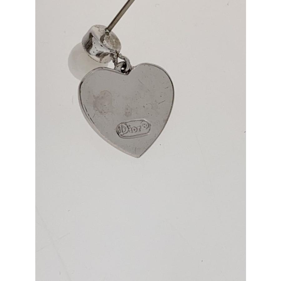 美品 Christian Dior ディオール ロゴ ハート シルバー ピアス Christian Dior◇ロゴハート/ピアス/シルバー/レディース : セカンド