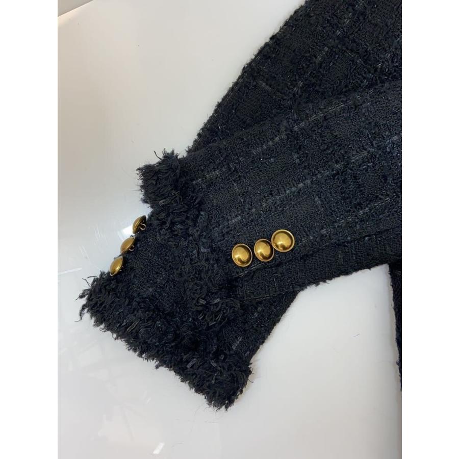 UNITED ARROWS◇ファンシーツイードVネック/ジャケット/36/レーヨン