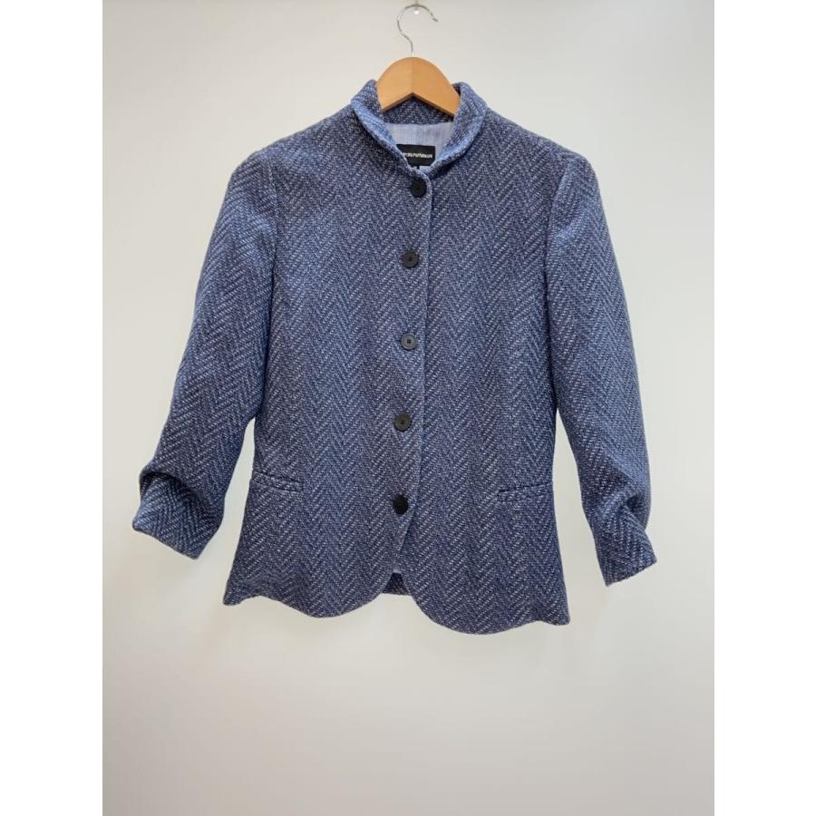 EMPORIO ARMANI◇ジャケット/40/コットン/ブルー/ヘリンボーン