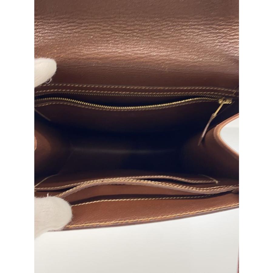 HERMES◆ハンドバッグ/レザー/BRW/□A刻印の画像