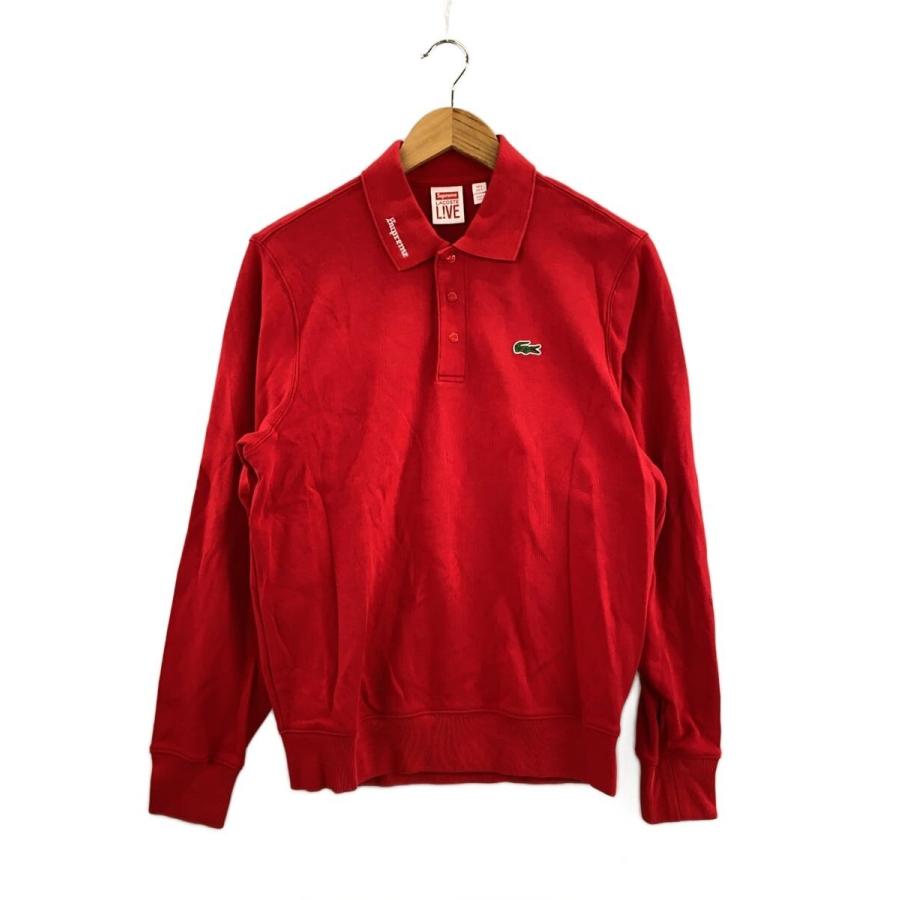 Supreme◇L/S Jersey Polo/ポロシャツ/S/コットン/レッド/無地/PH5722