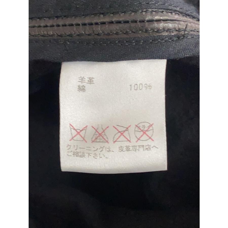 BARNEYS NEWYORK◇シングルライダースジャケット/--/羊革/BLK/無地