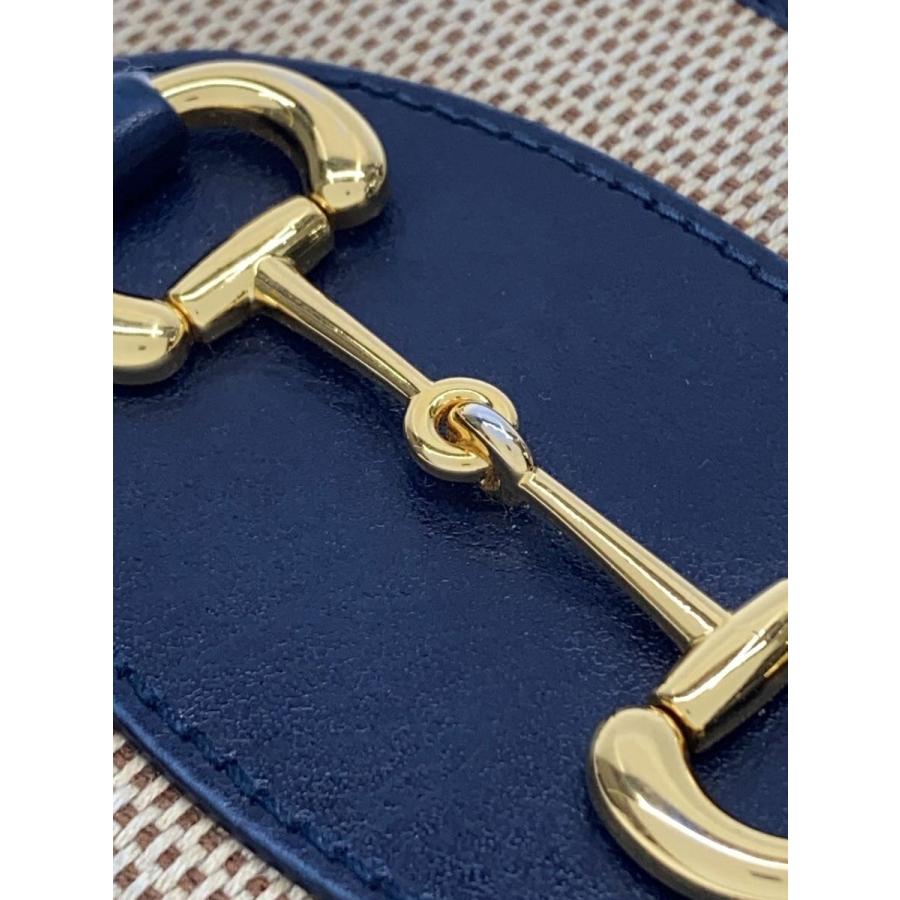 GUCCI◇2つ折り財布_ホースビット1955/キャンバス/BEG/無地/レディース
