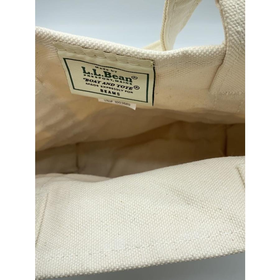 L.L.Bean◇BEAMS別注 BOTE AND TOTE/トートバッグ/キャンバス/WHT/無地 