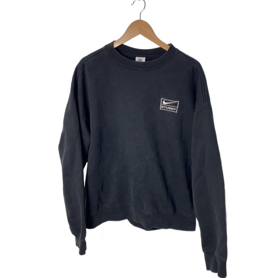 STUSSY◇NIKE/Washed NRG Fleece Crewneck/スウェット/L/ブラック