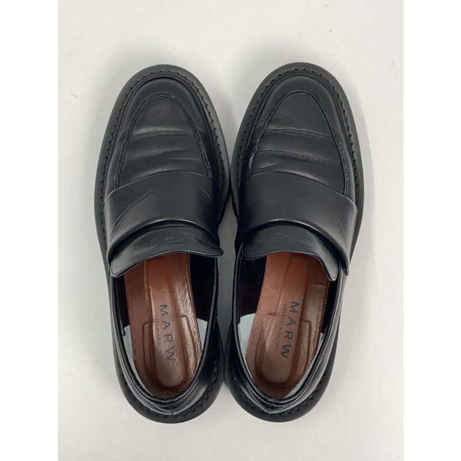MARW UNITED ARROWS◇ローファー/厚底/22.5cm/BLK/レザー/11005