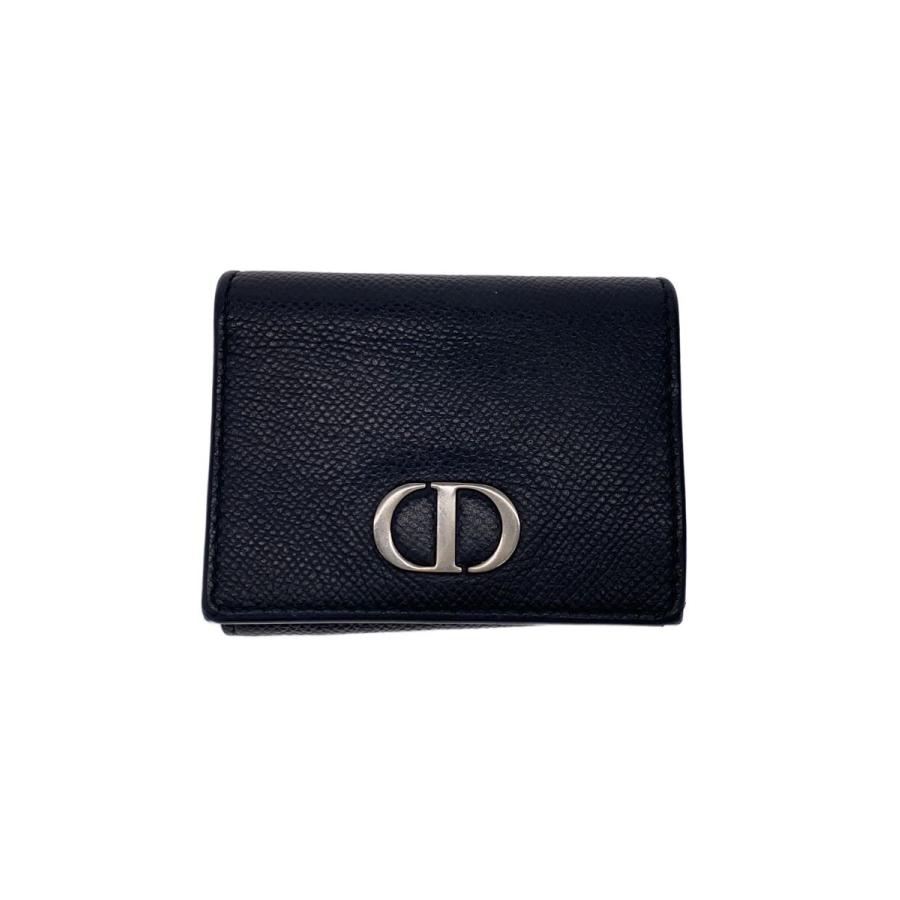 Christian Dior◇3つ折り財布/レザー/BLK/無地/メンズ : セカンド
