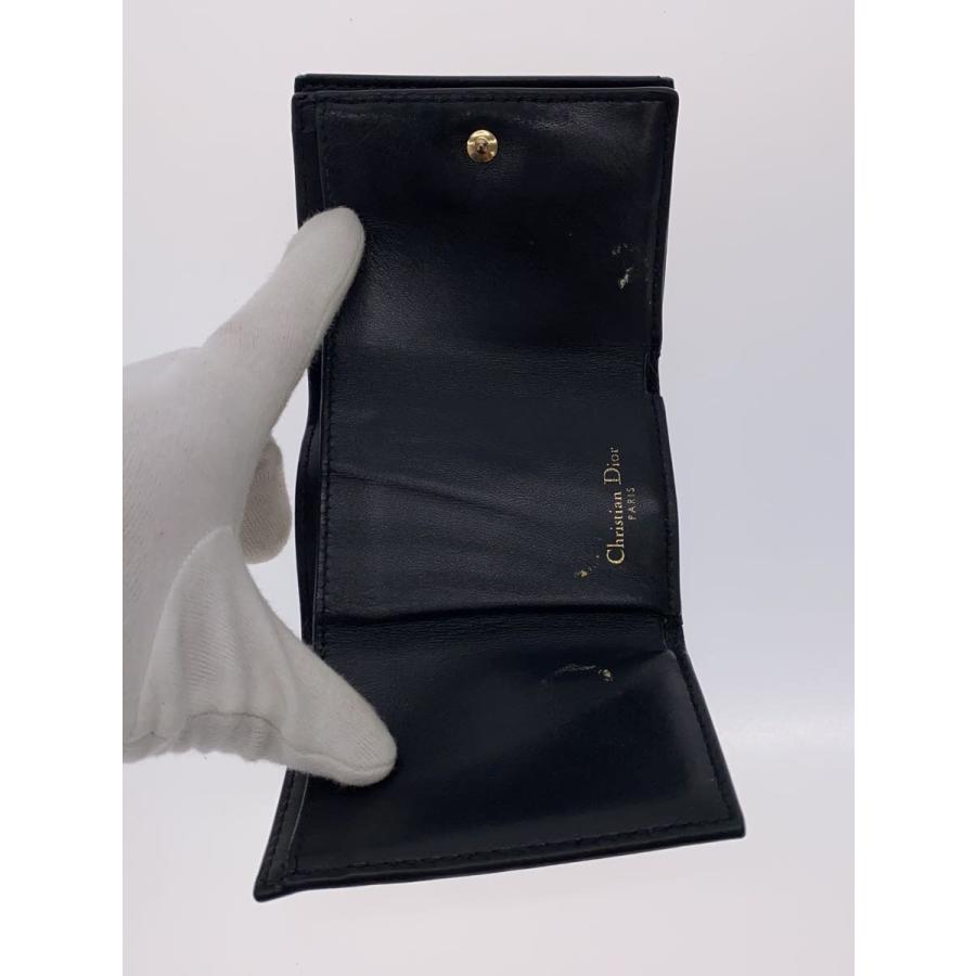 Christian Dior◇3つ折り財布/レザー/BLK/無地/メンズ : セカンド