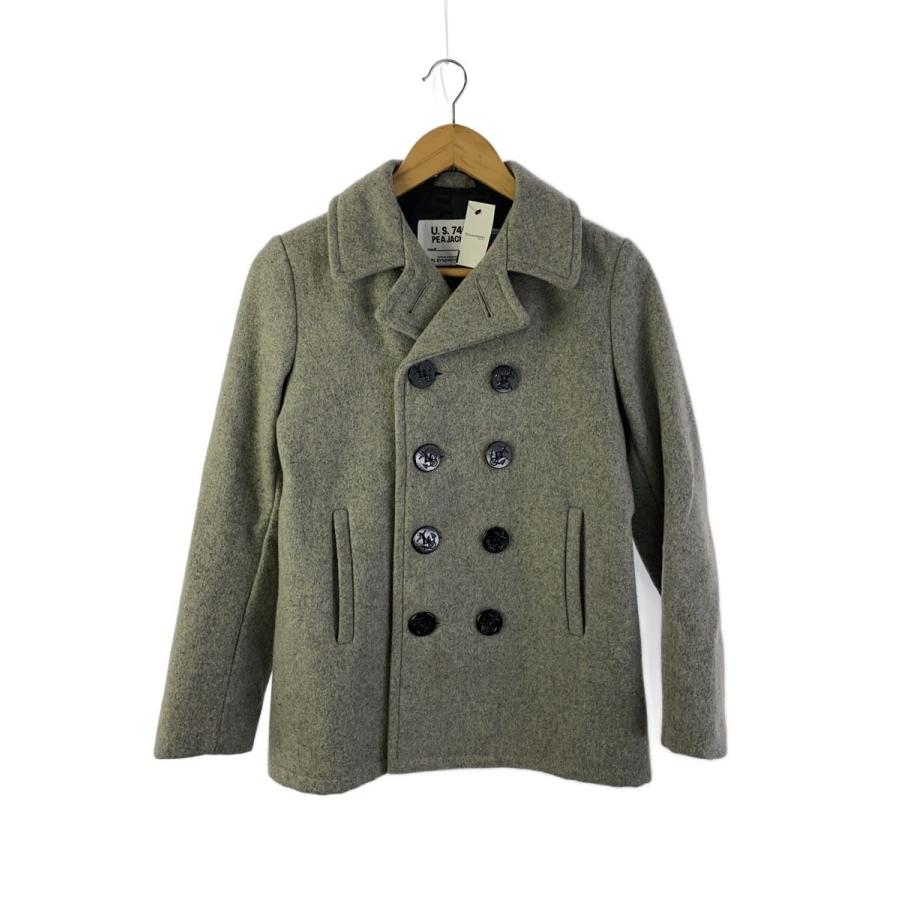 【米国製】Schott Pコート 740N 16 レディースL相当 USA Schott◇U.S。740N PEA JACKET/ピーコート/16/ウール/GRY/無地