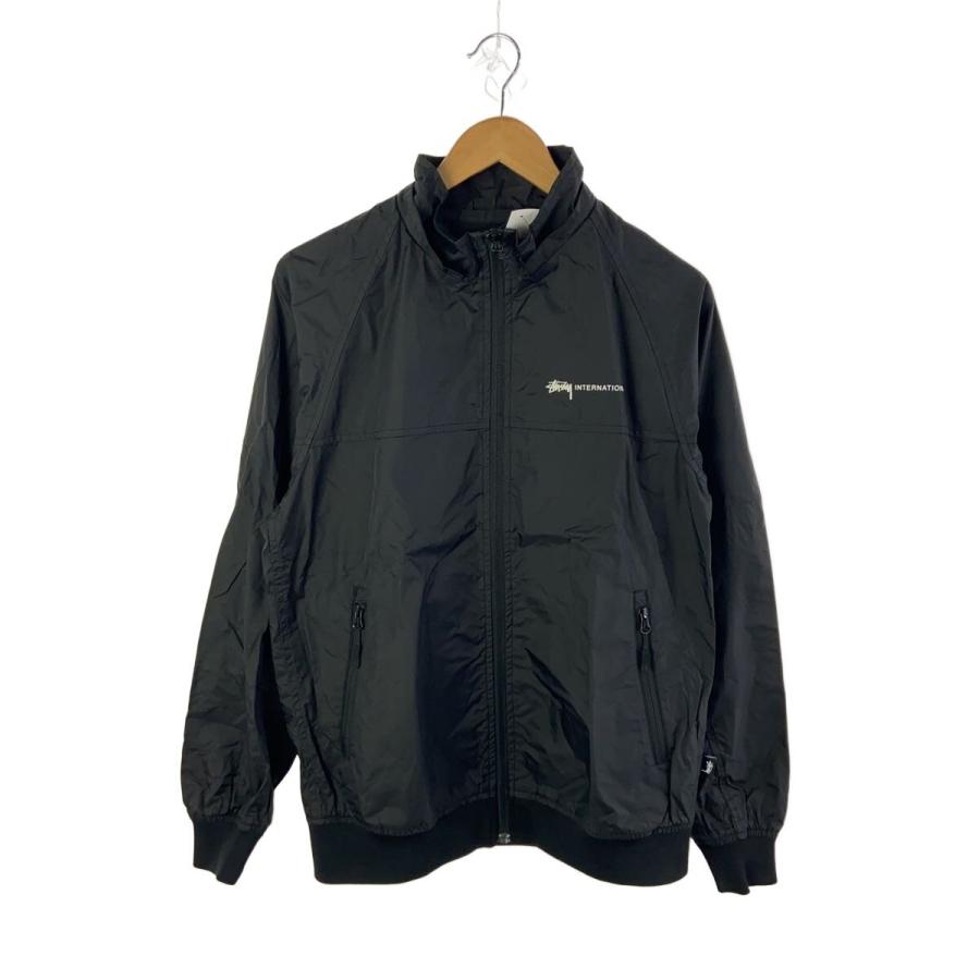 STUSSY◇バックロゴナイロンジャケット/M/ナイロン/BLK/プリント