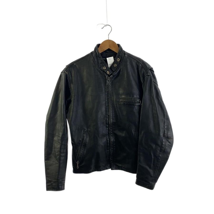 美品 SCHOOT ボアライナー付き レザー シングルライダース ブラック 34 Schott◇ボアライナー付き/USA製/シングルライダースジャケット/34