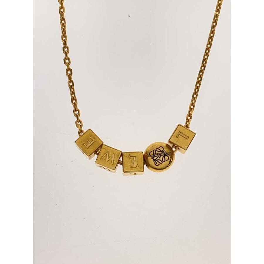LOEWE◇ネックレス/SV925/GLD/トップ有/レディース/ペブルキューブ