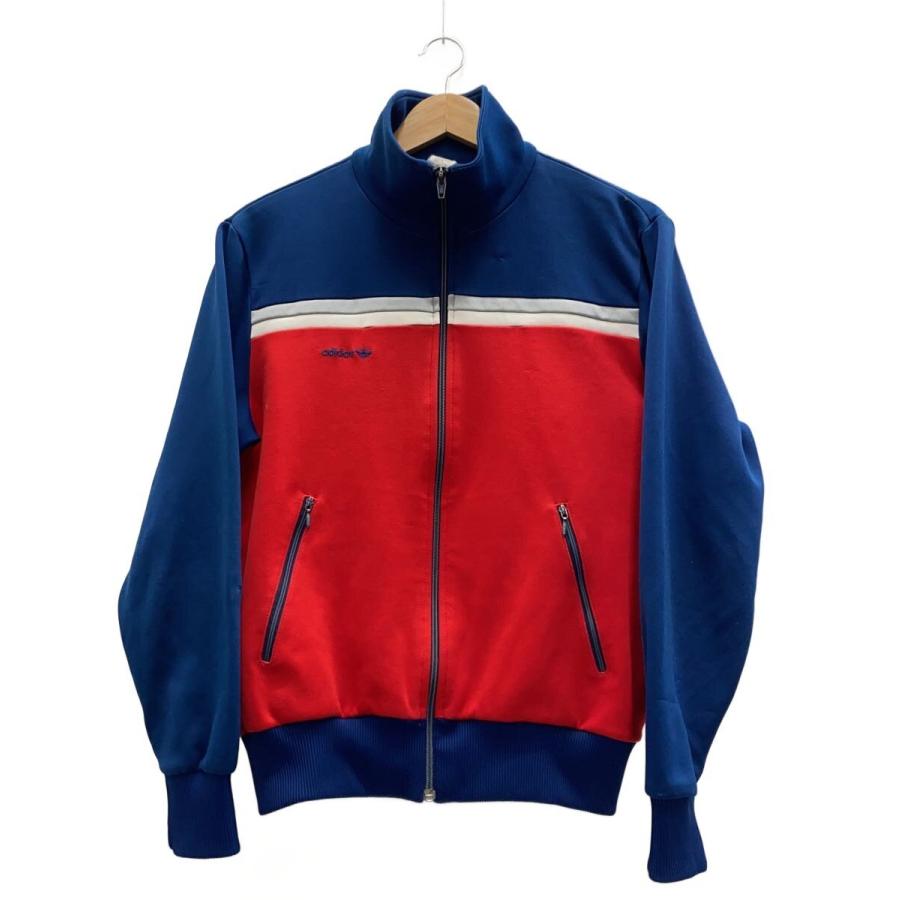 80s  トラックジャケット　レッド × ネイビー　美品　デサント adidas◇80s/デサント社製/M/ポリエステル/ネイビー/レッド/ATS-84