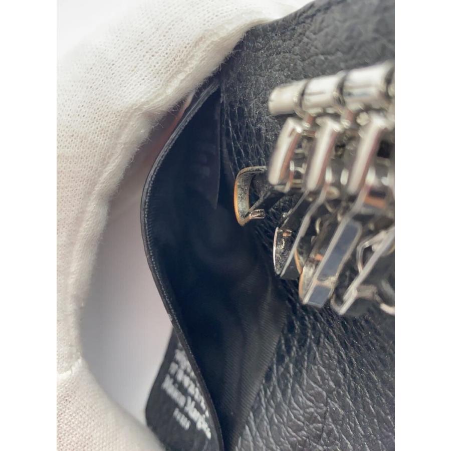Maison Margiela◇4ステッチキーケース/レザー/ブラック/メンズ