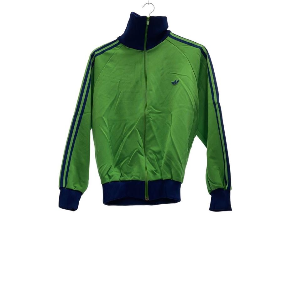 80s adidas デサント製 トラックジャケット 4号 緑×紺 80's adidas トラックジャケット デサント製 Size 4号 着用感M | 樊摛